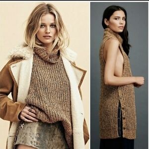 SPRING SALE | Free People Chunky Knit Button Side Turtleneck Vest - S